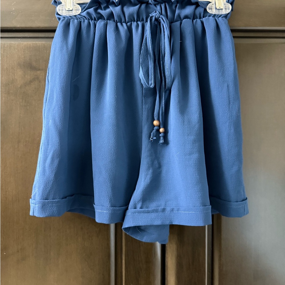 Lightweight Blue Drawstring Shorts